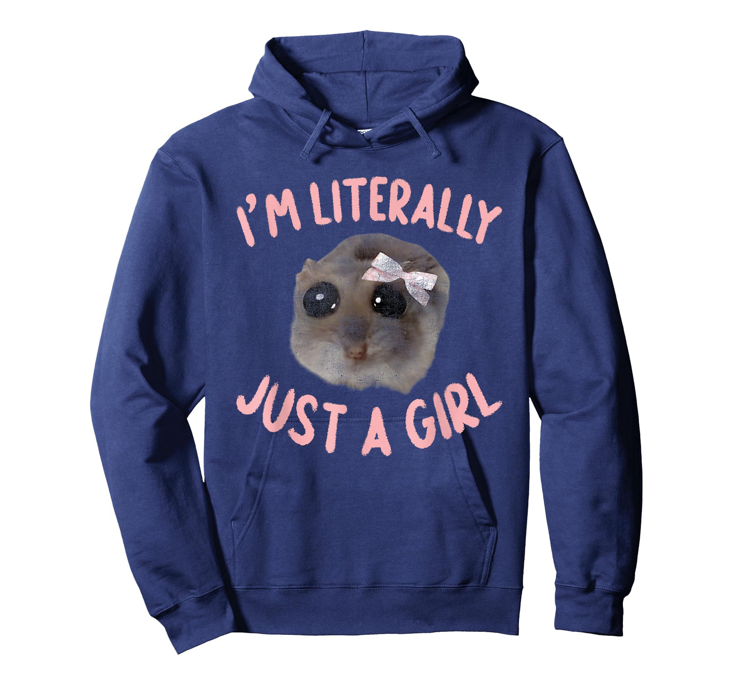 I'm Literally Just A Girl Sad Hamster Meme With Pink Ribbon T-Shirt
