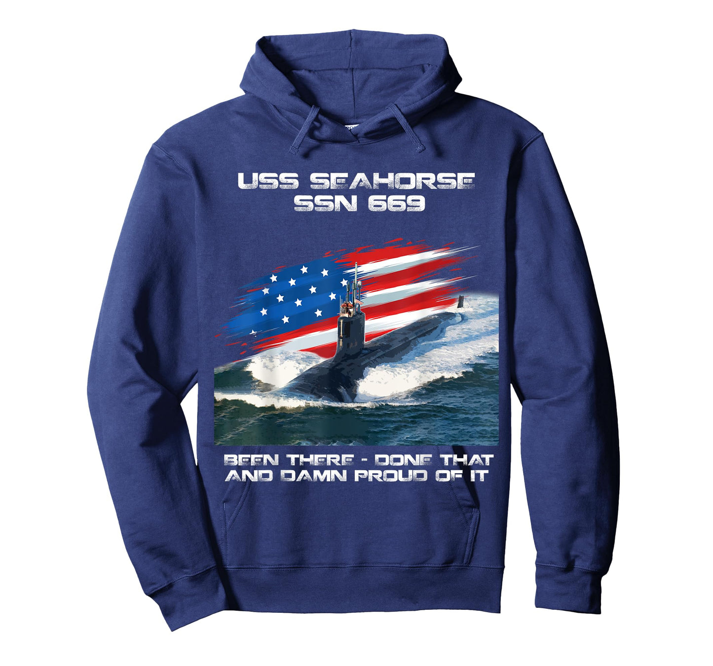 USS Seahorse SSN-669 American Flag Submarine Veteran Xmas T-Shirt for Women Men