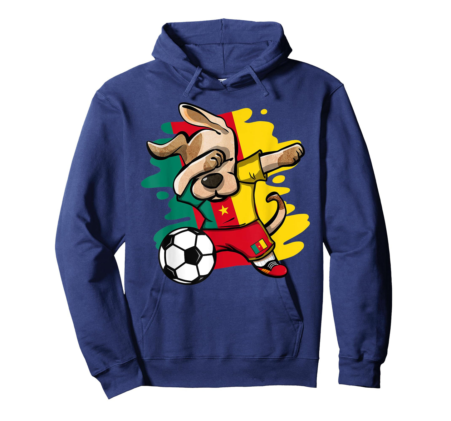 Dabbing Dog Cameroon Soccer Fans Cameroonian Flag Football Men Women Kids T-Shirt