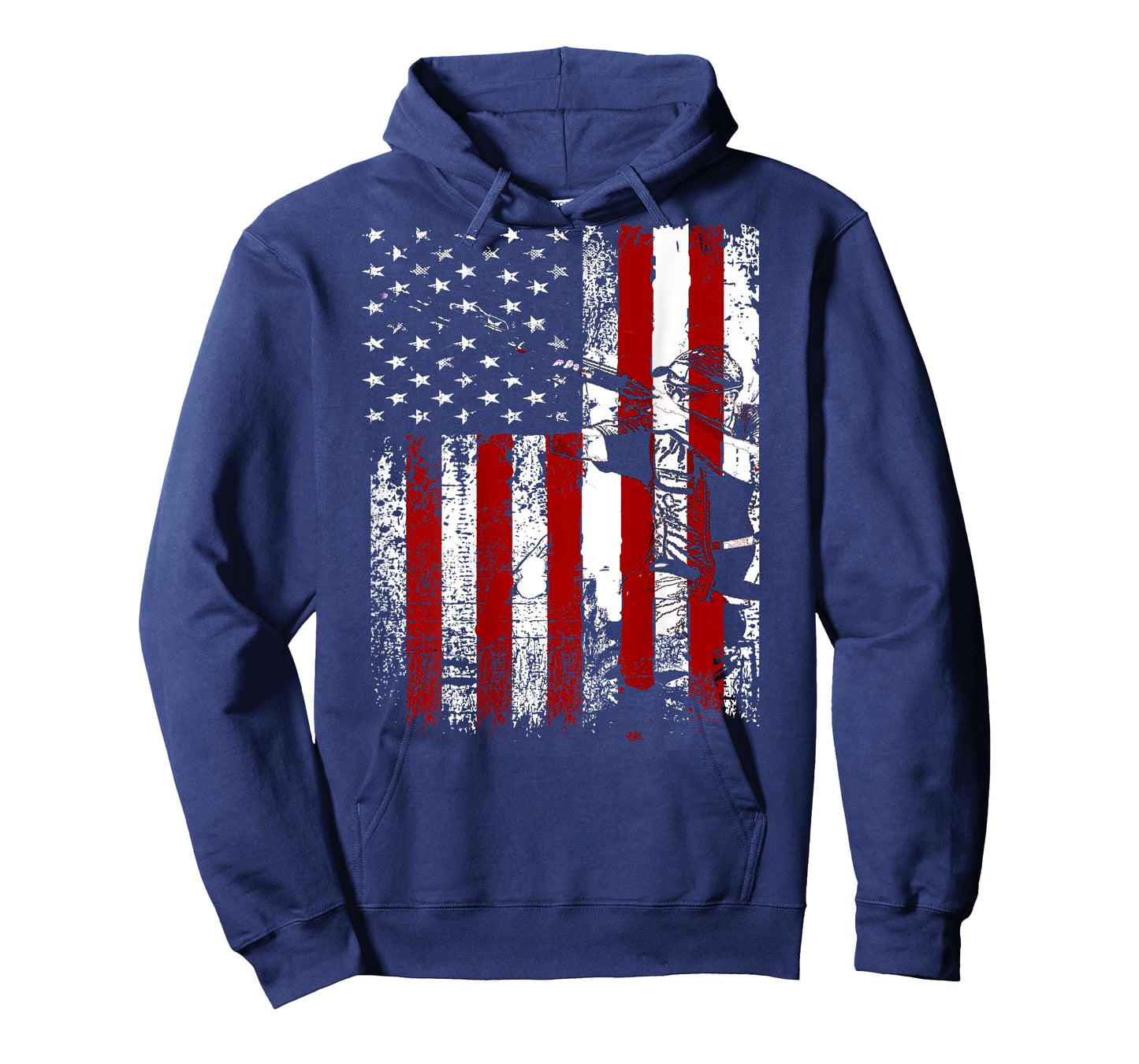 Patriotic American Flag Mens Women Sporting Clays Trap Skeet T-Shirt