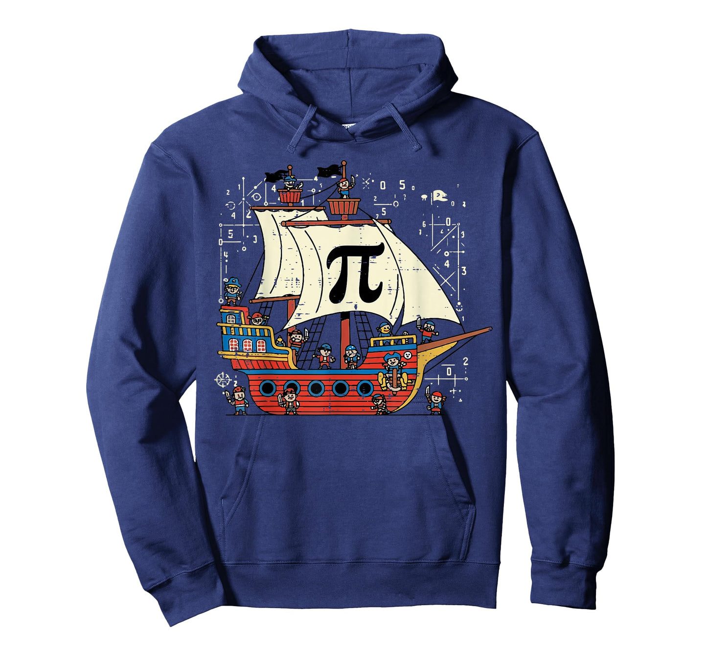 Pi Rate Pirate Ship Funny Math Pie Pun Men Boys Kids Women T-Shirt