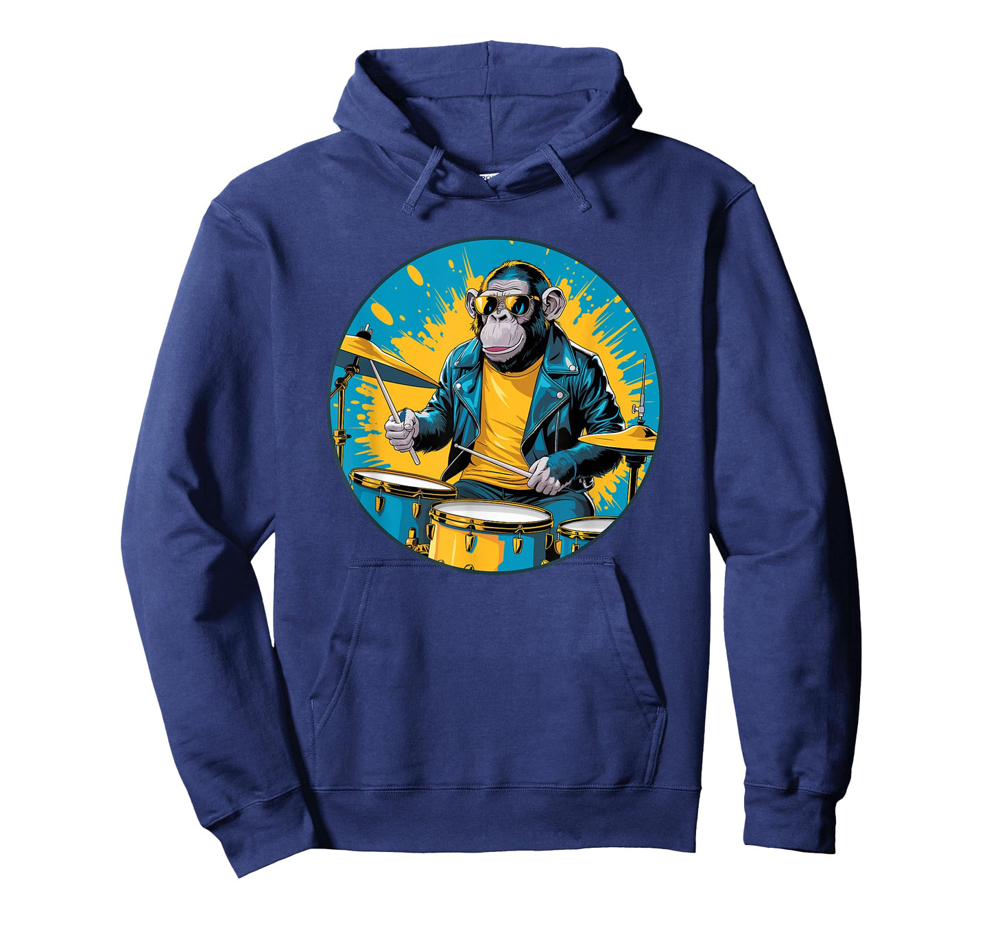 Cute Monkey Playing Drums Graphic Art Animal Musician T-Shirt