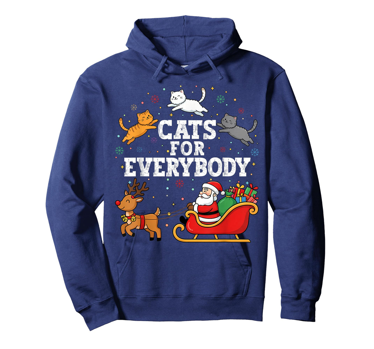 Cats for Everybody Christmas Cats Funny Santa Sleigh Xmas T-Shirt