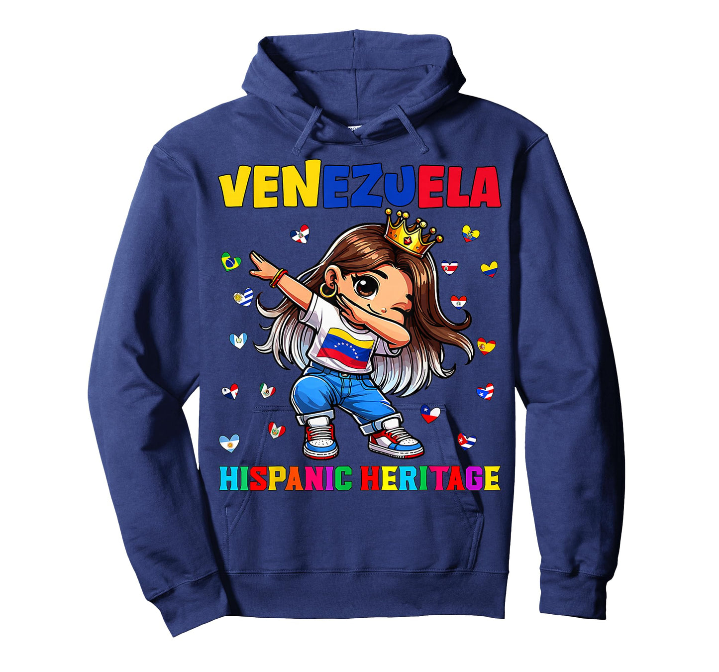 Hispanic Heritage Month Venezuela Flag Venezuelan Girl Kids T-Shirt