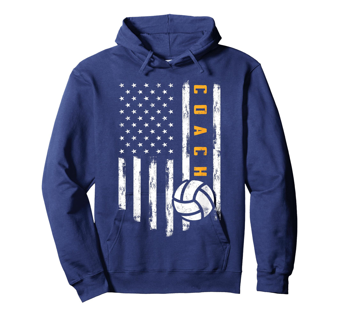 Volleyball Coach American Flag Design Funny Trainer Coaching T-Shirt