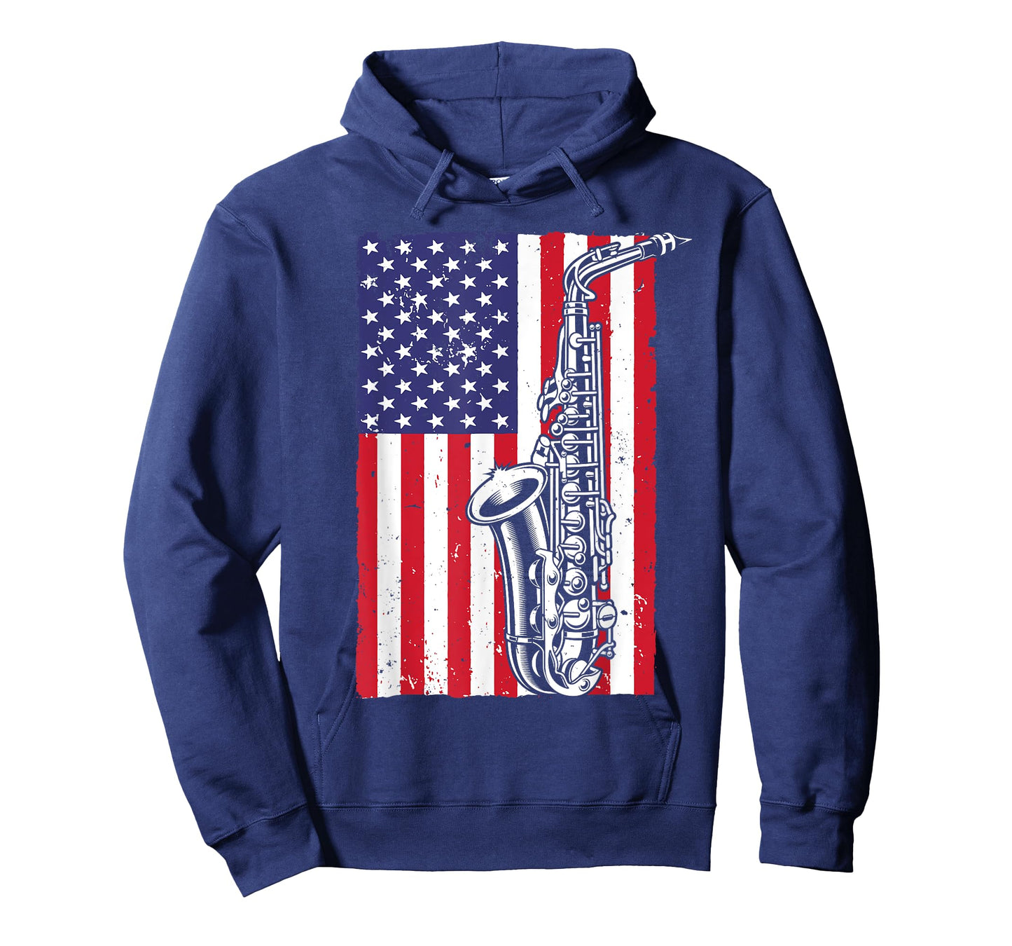 Cool Saxophone For Men Women American Flag Jazz Music Player T-Shirt