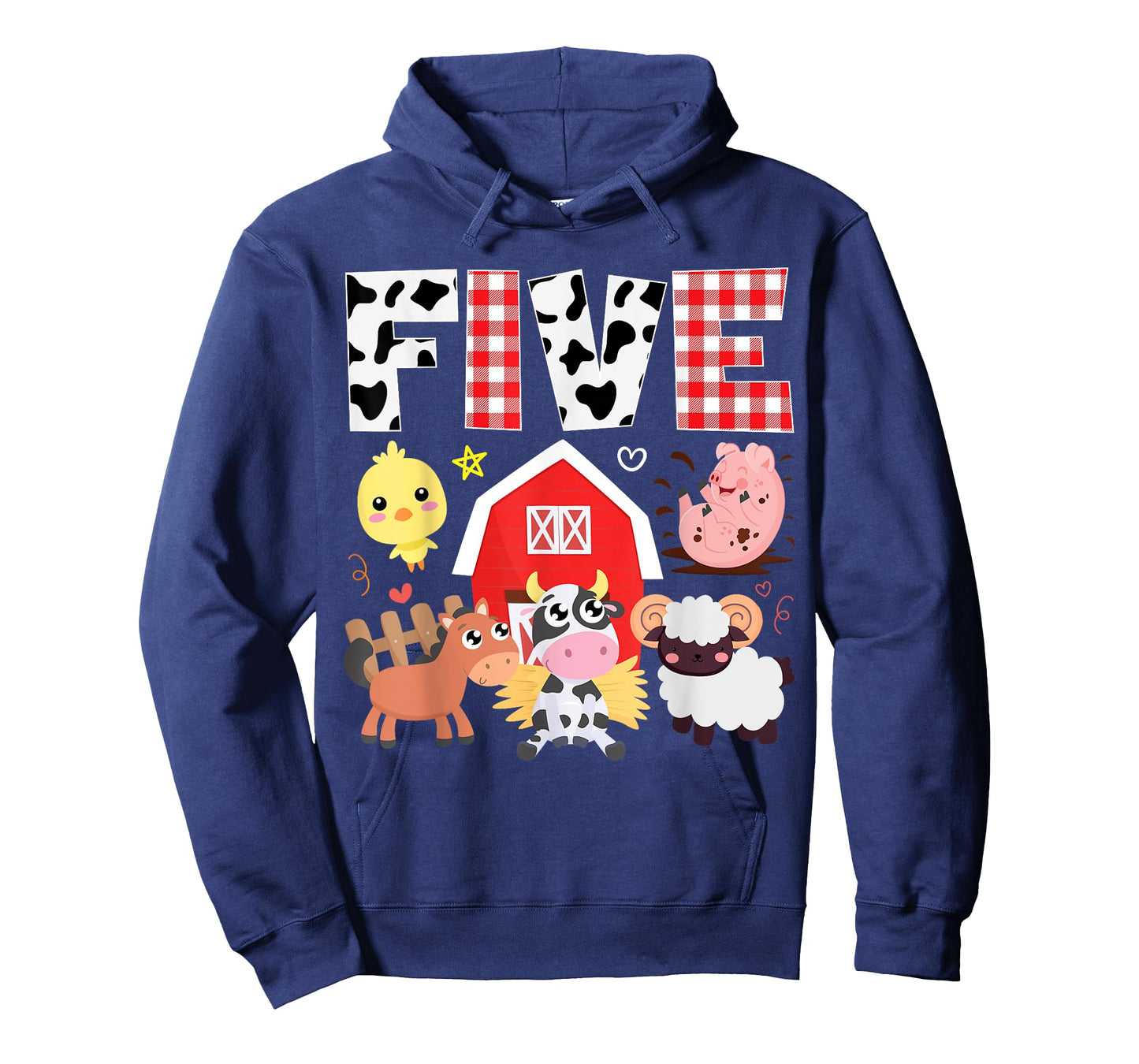 5th Birthday Five Year Old Farm Theme Animals Birthday Party T-Shirt