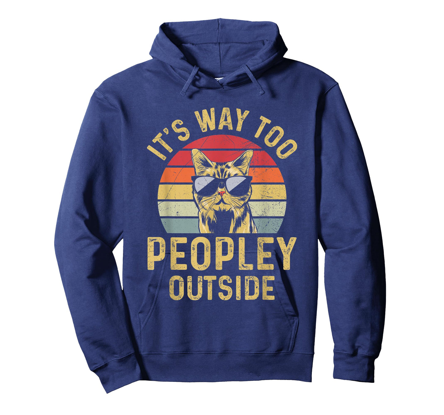 It's Way To Peopley Outside Funny Introvert Cat Men Women T-Shirt