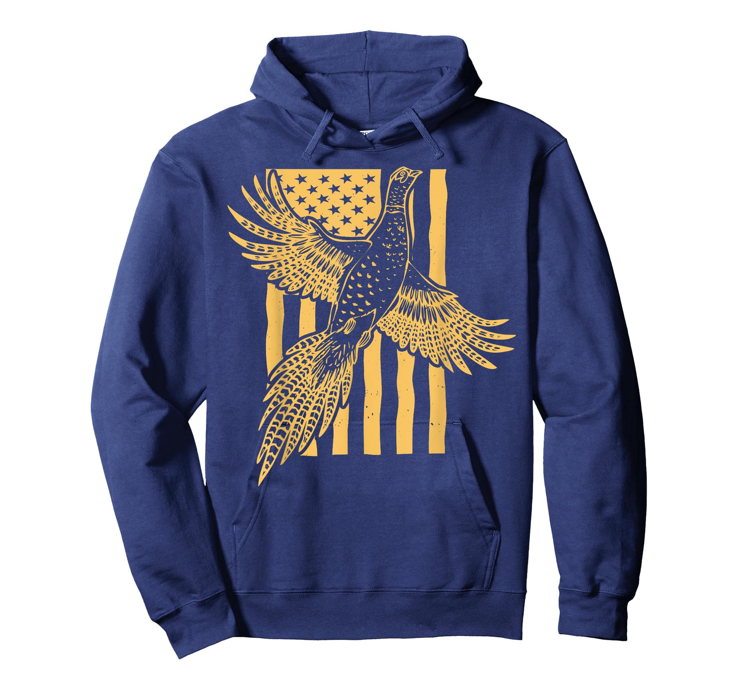 Vintage Pheasant Bird Hunter American Flag Hunting Father T-Shirt