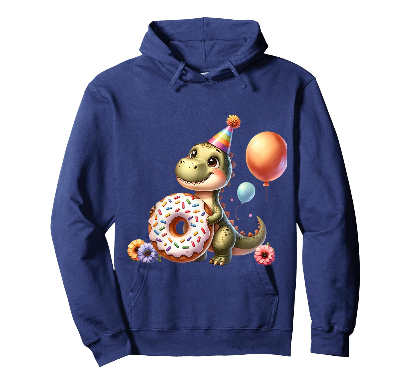 Cute Dinosaur with Donut Birthday Celebration T-Shirt