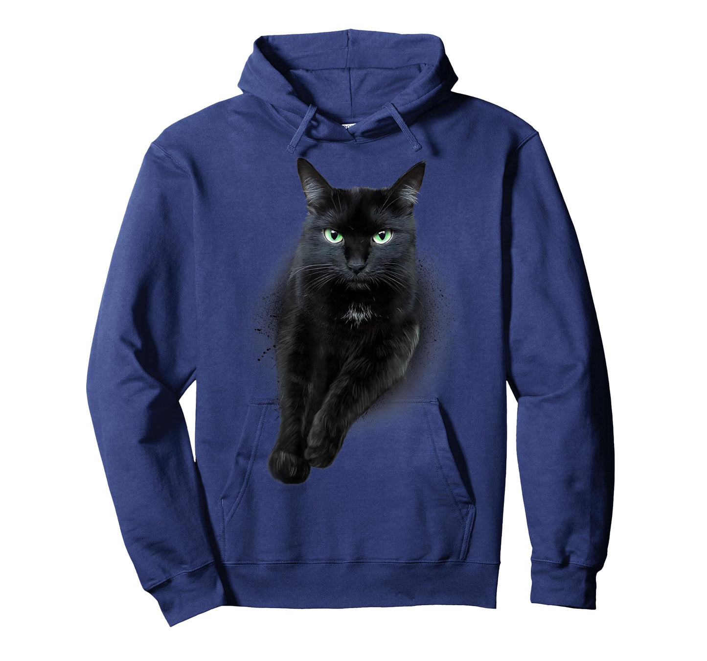 Cute Serious Face Black Green-eyed Cat T-Shirt for Men Women Kids