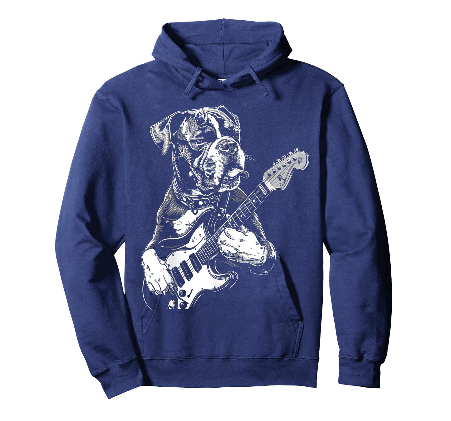 Funny Boxer Dog Playing Electric Guitar Rock Dog Dad T-Shirt for Men Women Girls Kids