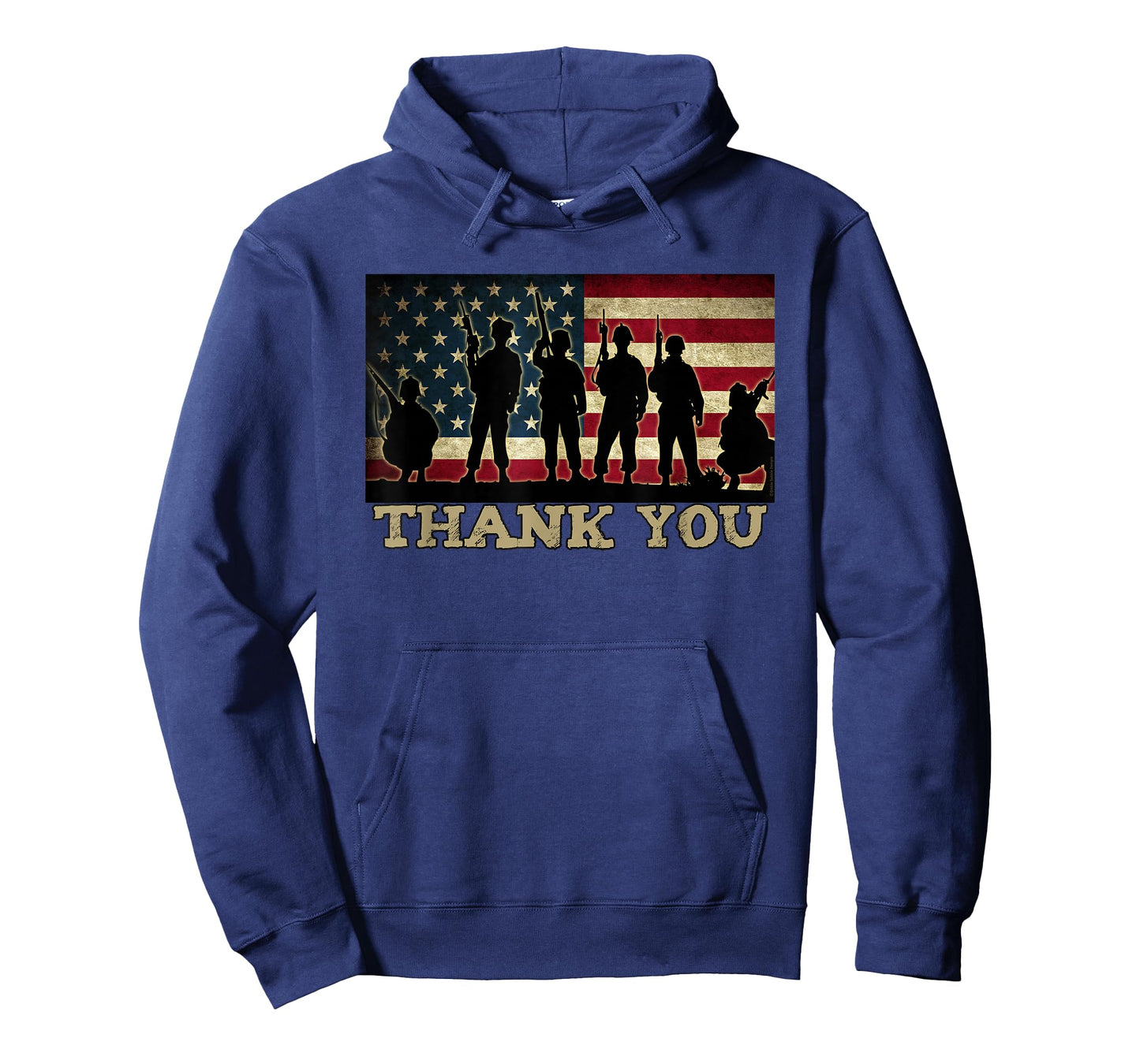 Patriotic Thank You Soldiers Veterans American Flag Military T-Shirt