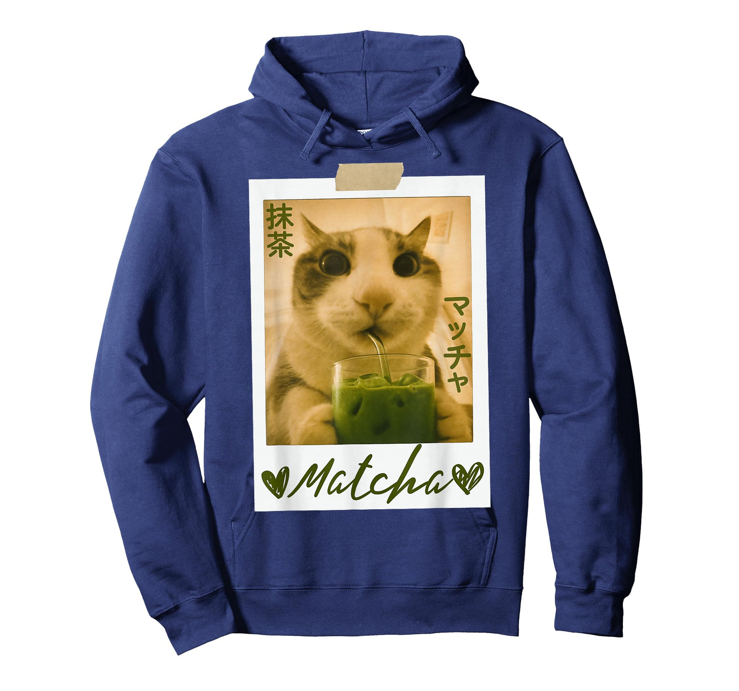 Funny Cat Drinking Matcha Cute Japanese Anime Cat Graphic T-Shirt