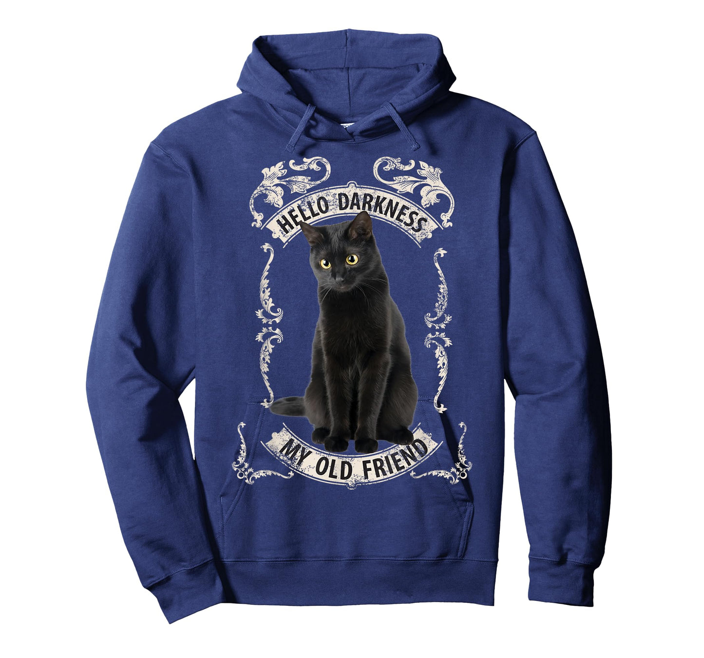 Hello Darkness My Old Friend Black Cat Lovers Music Fan T-Shirt