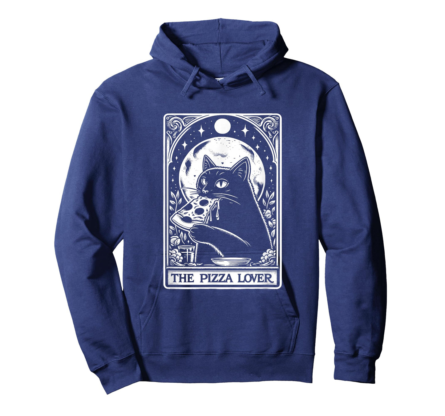 The Pizza Lover Cat Vintage Gothic Tarot Card T-Shirt