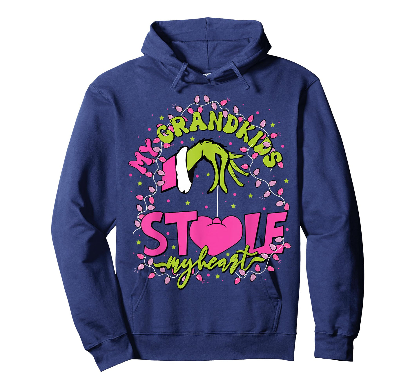 My Grandkids Stole My Heart Christmas Xmas Lights Holiday T-Shirt