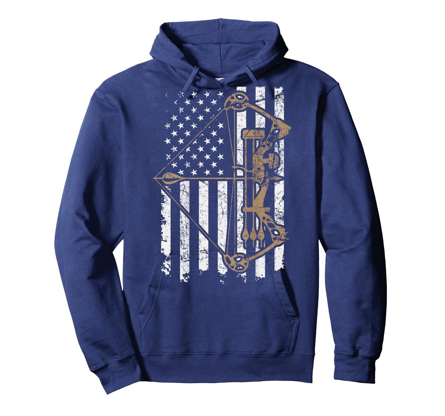 Camo USA Flag Archery Compound Bow - Bow Hunter (ON Back) T-Shirt