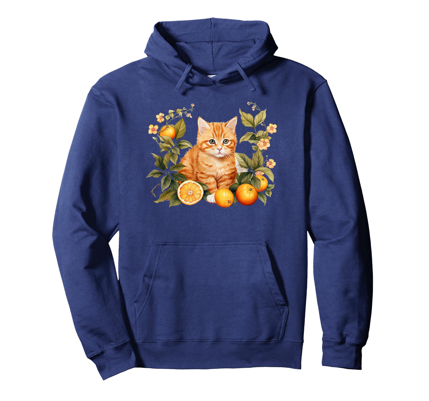 Womens Girls Kids Flowers Orange Tabby Kitten Lover T-Shirt