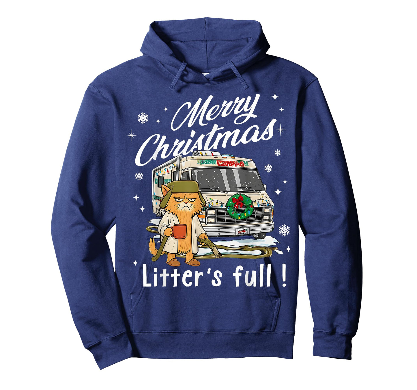Merry Christmas Litter’s Full Funny Cat Lover Sarcastic Xmas T-Shirt