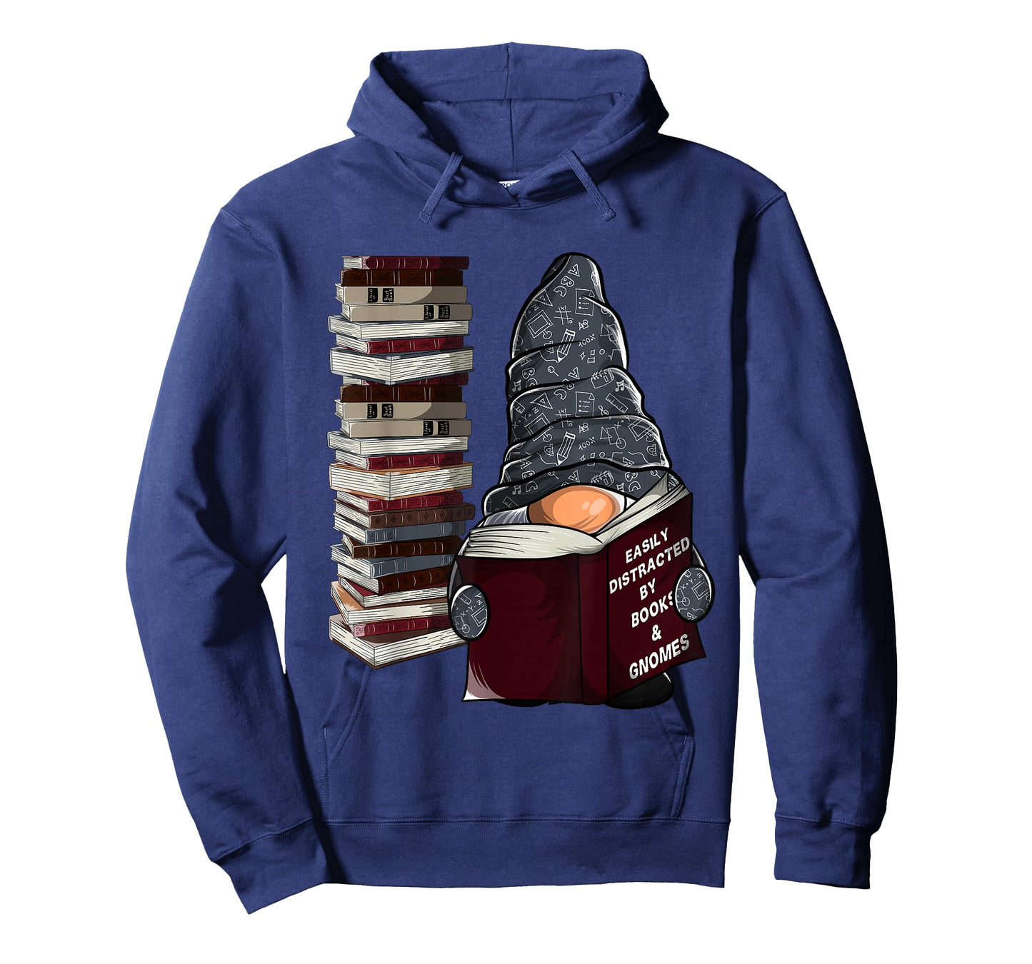 Easily Distracted by Books & Gnomes, Garden gnome Book Lover T-Shirt Small