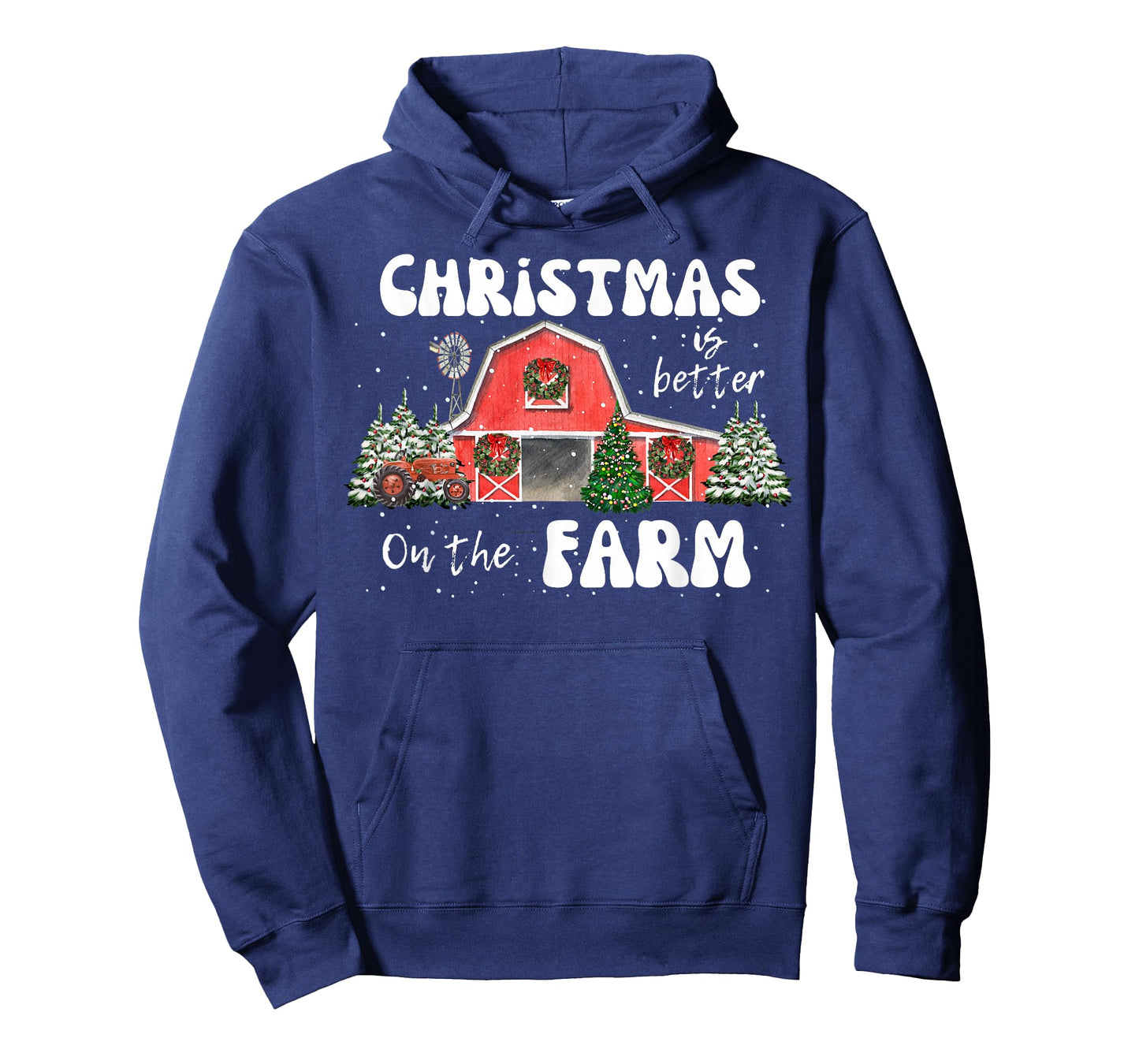 Christmas Is Better On The Farm- Vintage Red Barn & Tractor T-Shirt