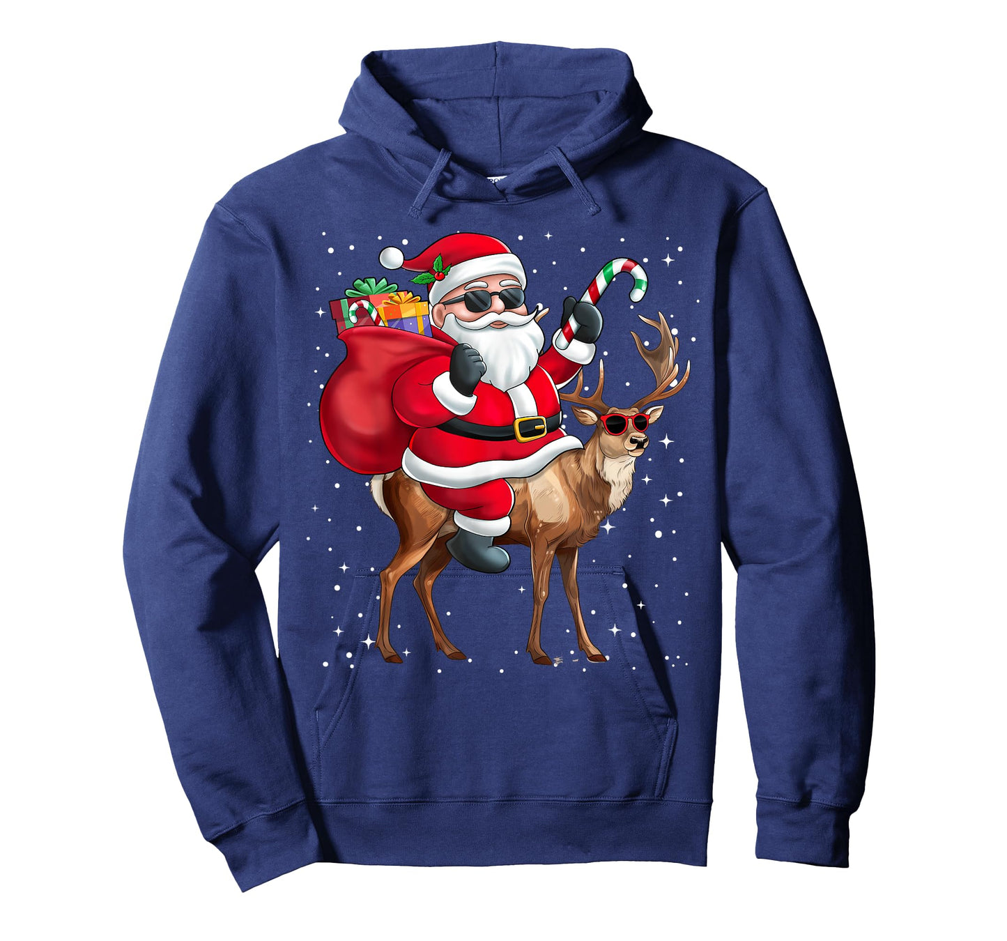 Santa Claus Riding A Reindeer Christmas Boy Girl Kids T-Shirt