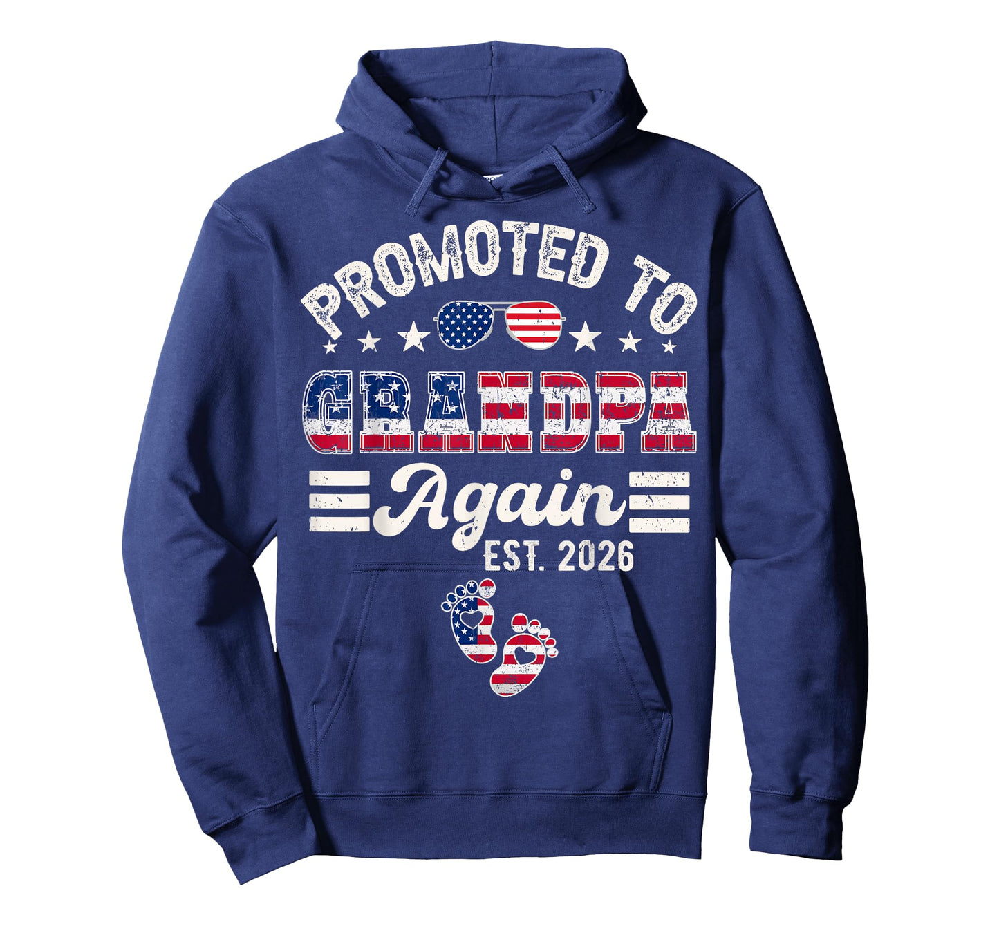 Promoted To Grandpa Again 2026 Vintage Flag Grandpa Again T-Shirt