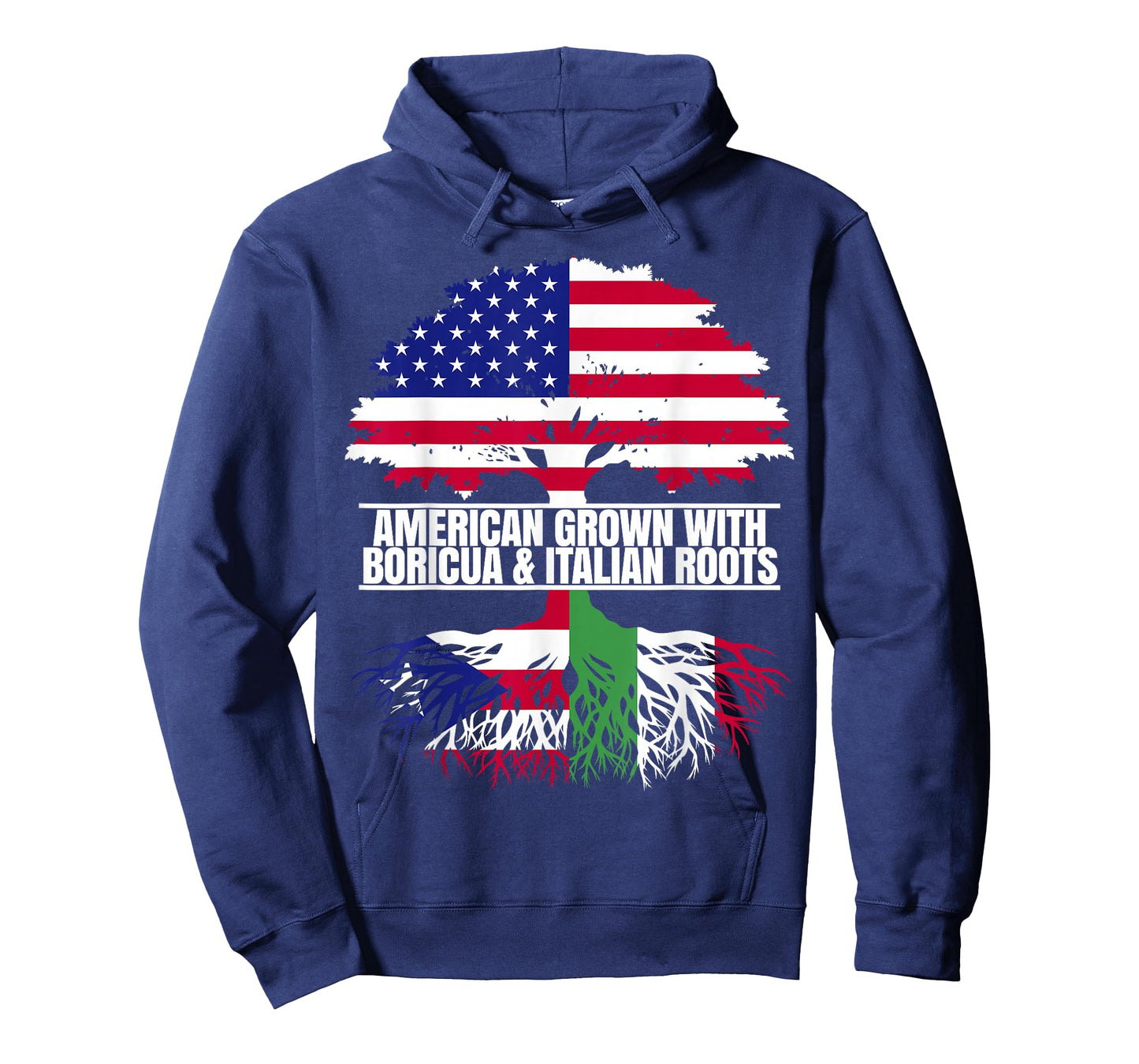 American Grown with Flag Heritage Boricua Italian Roots T-Shirt