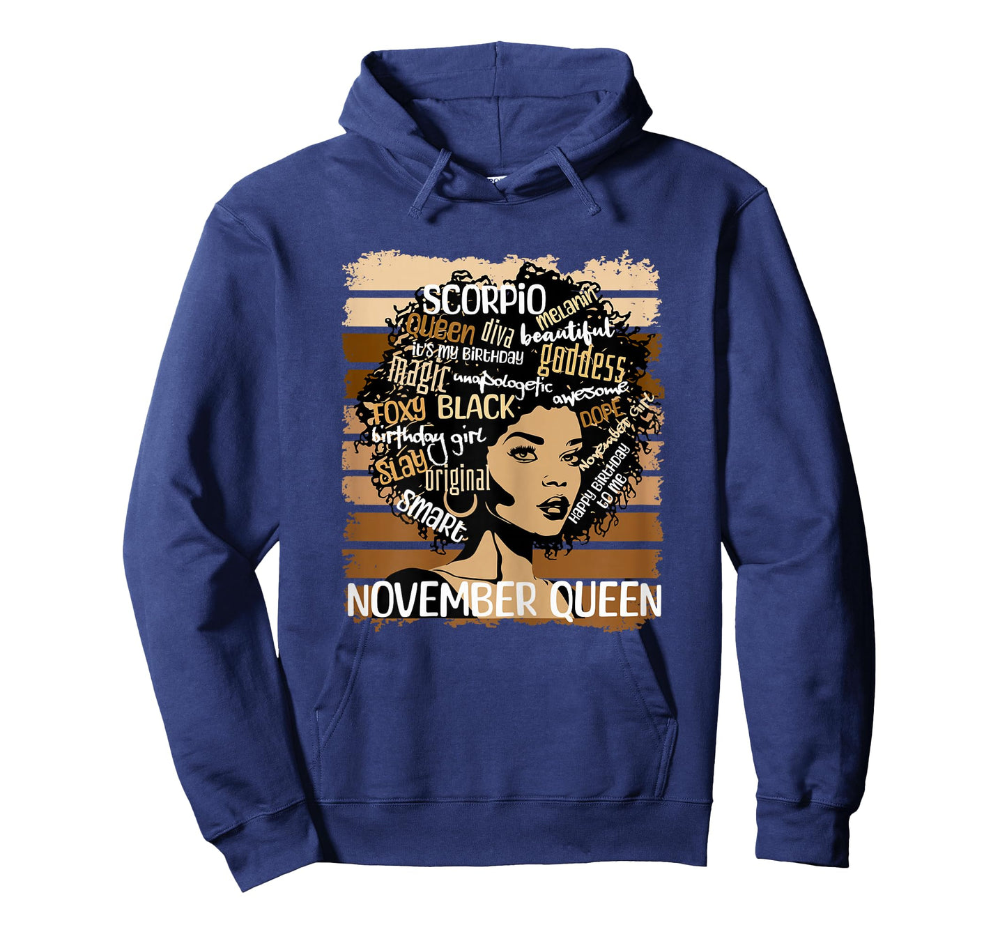 Womens November Queen Melanin Shades Scorpio Zodiac Happy Birthday T-Shirt