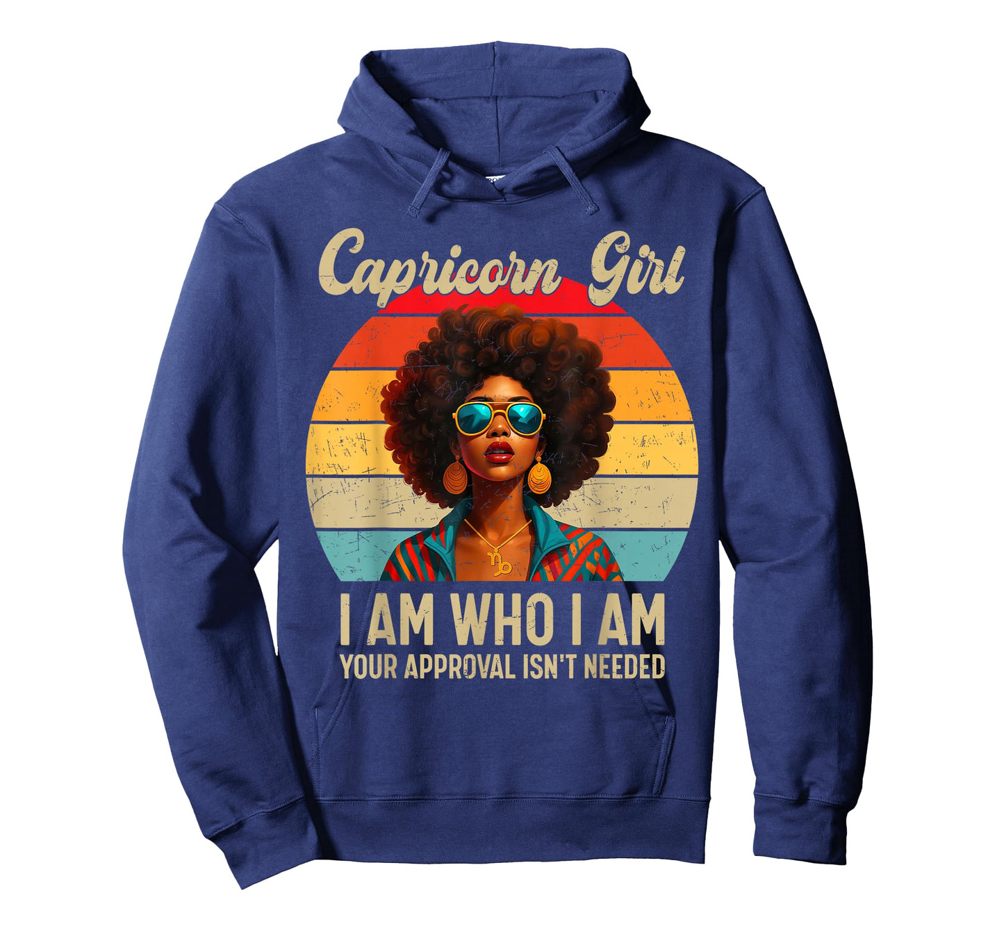 Capricorn Girl Retro Zodiac African American Afro Woman T-Shirt