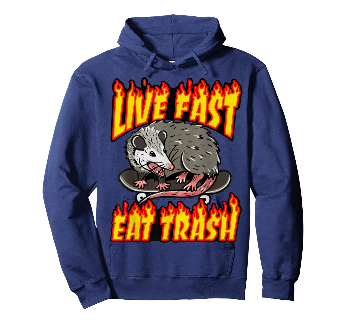 Live Fast Eat Trash Possum Vintage Funny Skateboard Opossum T-Shirt