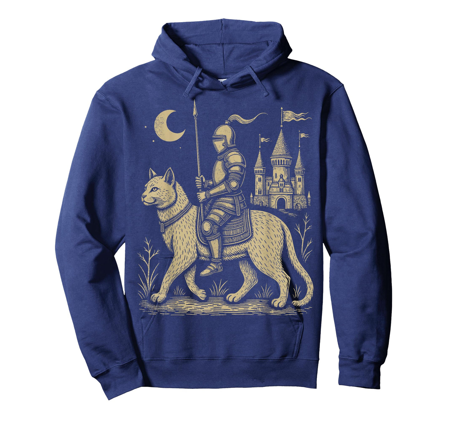 Weird Medieval Cat Middle Ages Armored Knight Riding Cat T-Shirt