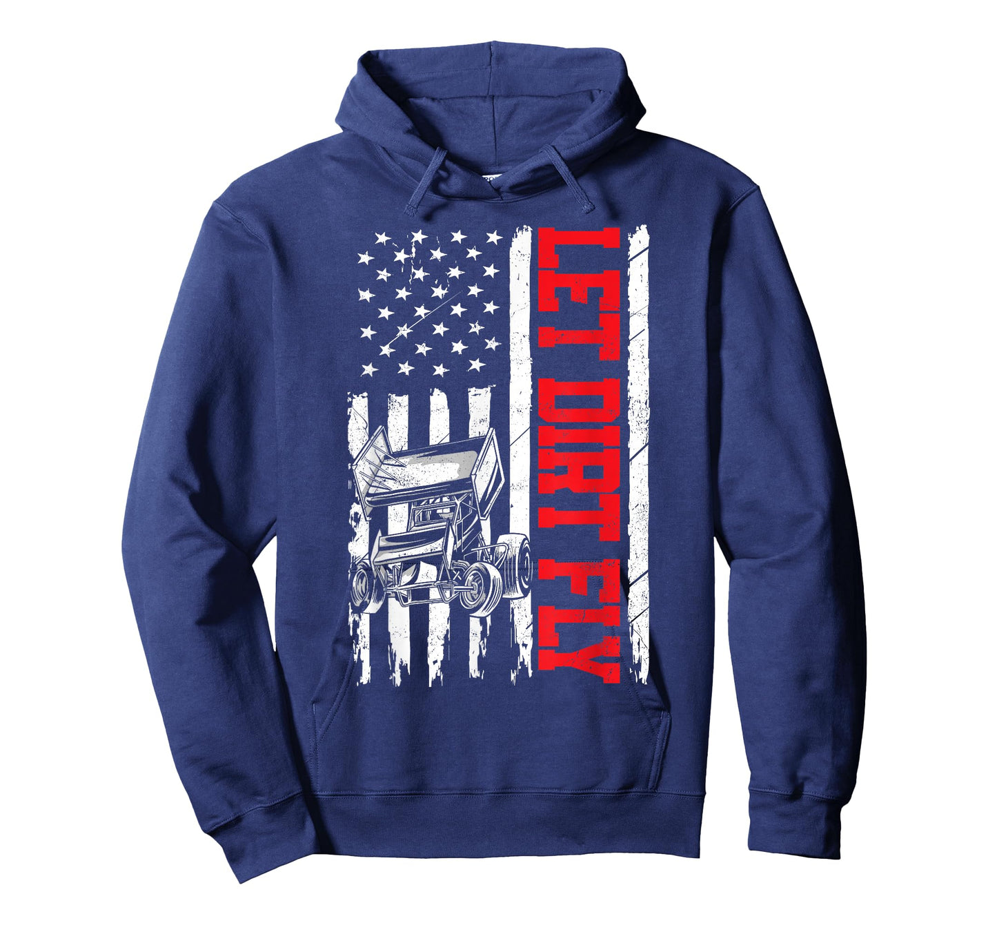 Dirt Track Racing Race Sprint Car Vintage Usa American Flag T-Shirt