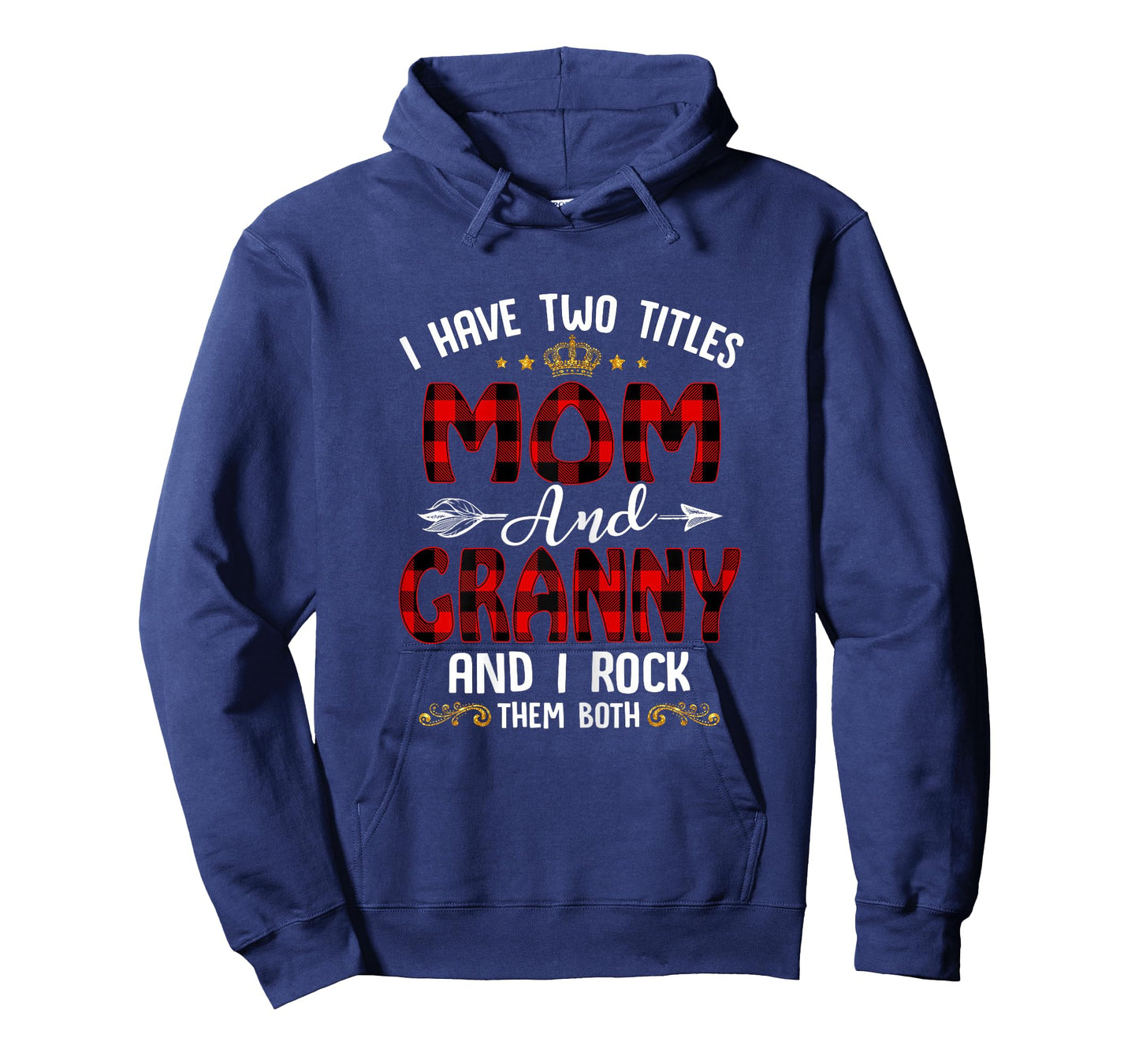 Womens I Have Two Titles Mom And Granny Christmas Xmas Red Plaid T-Shirt