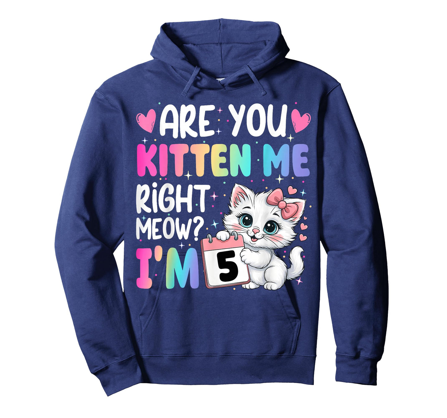 are You Kitten Me Right Meow Iโm 5 Birthday Cat Cute Kitty T-Shirt