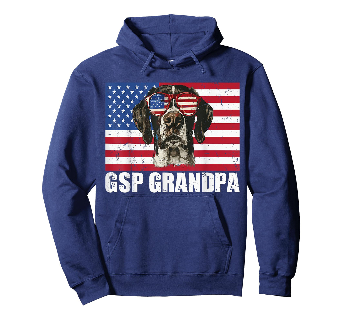 GSP Grandpa German Shorthaired Pointer US Flag 4th of July T-Shirt