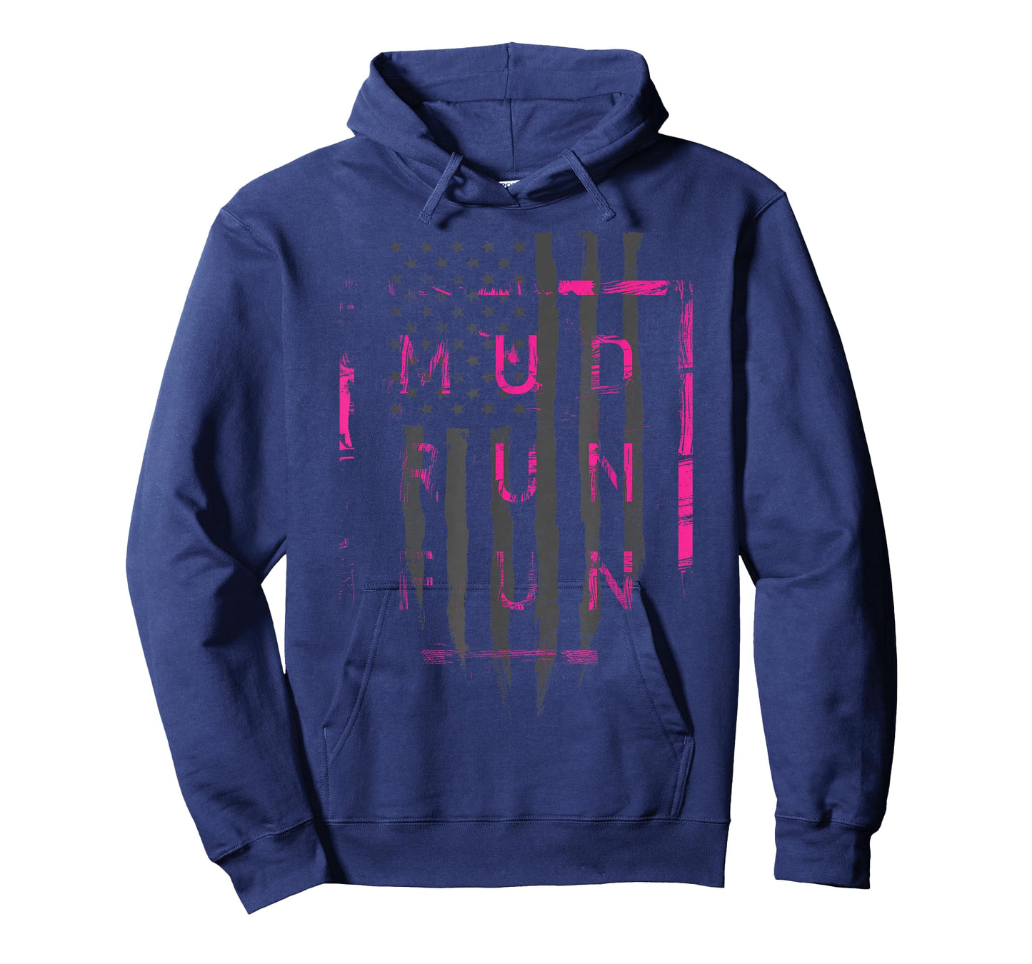 Mud Run Fun USA Flag Pink Mudder Trail Running and Mudding T-Shirt