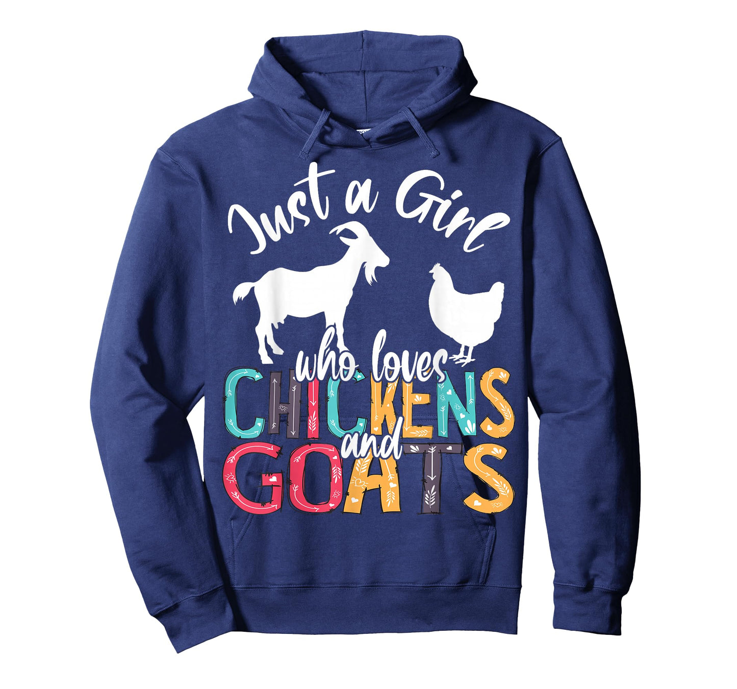 Cute Just A Girl Who Loves Chickens Goats Farmer Girls T-Shirt