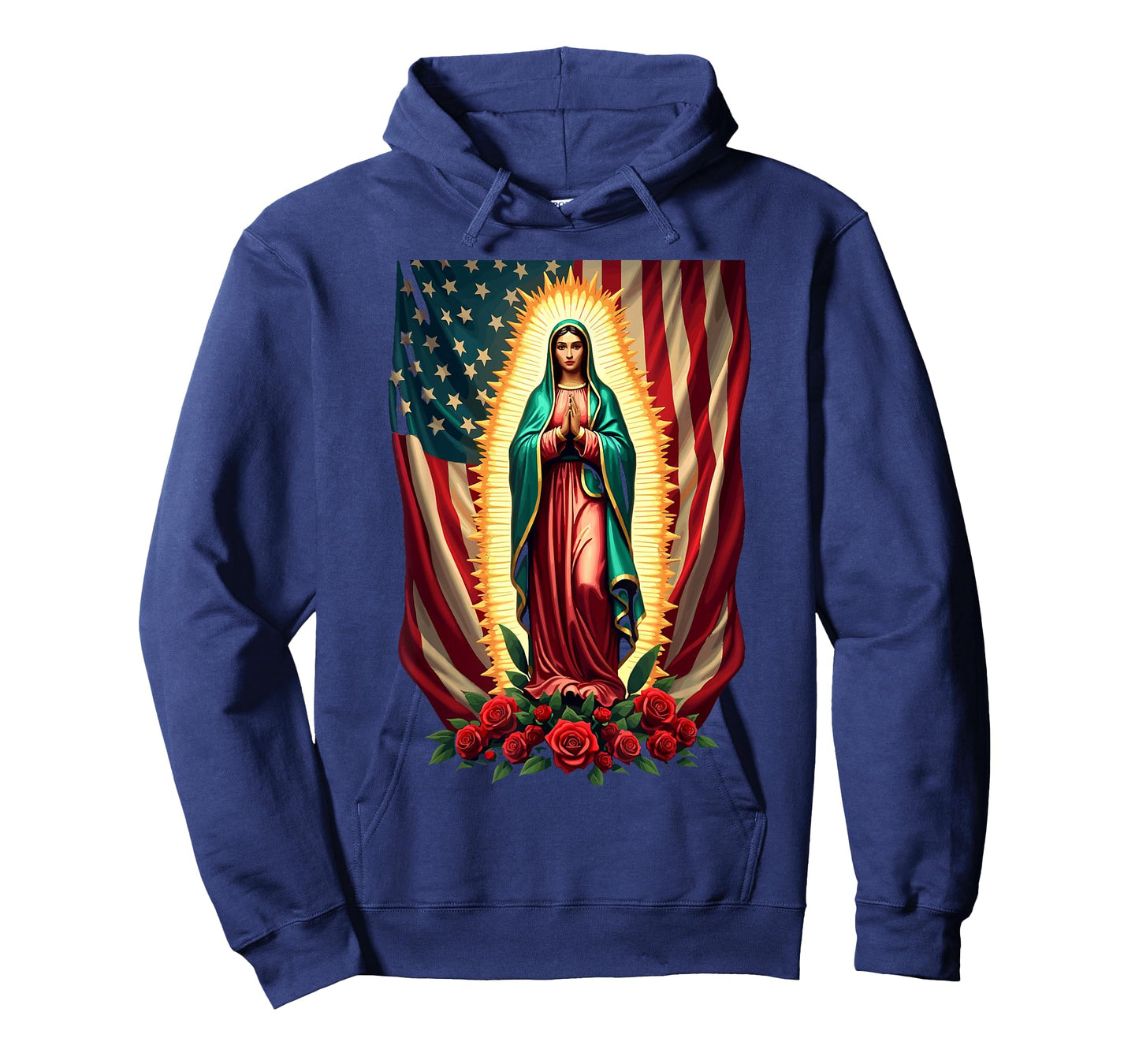 La Virgen De Guadalupe with American Flag T-Shirt