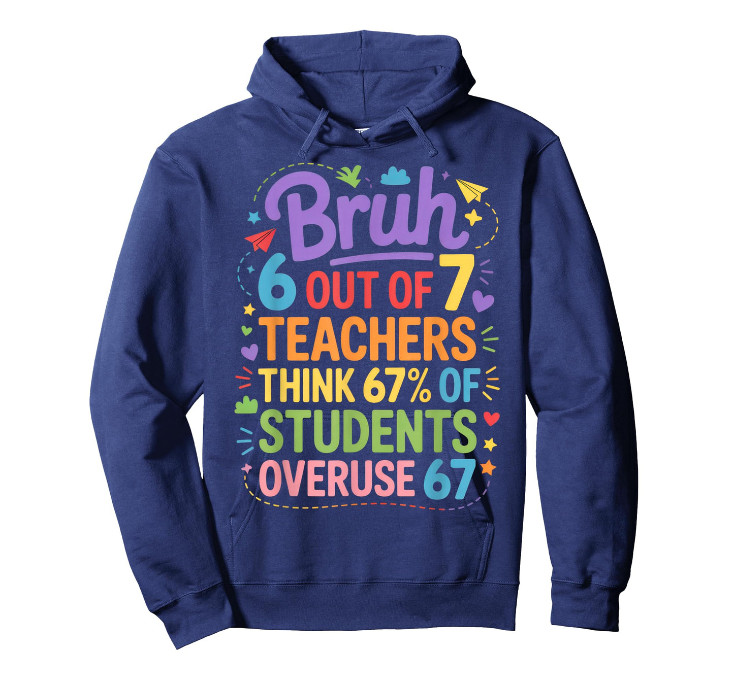 Bruh 6 Out of 7 Teachers Think 67% Students Overuse Funny T-Shirt
