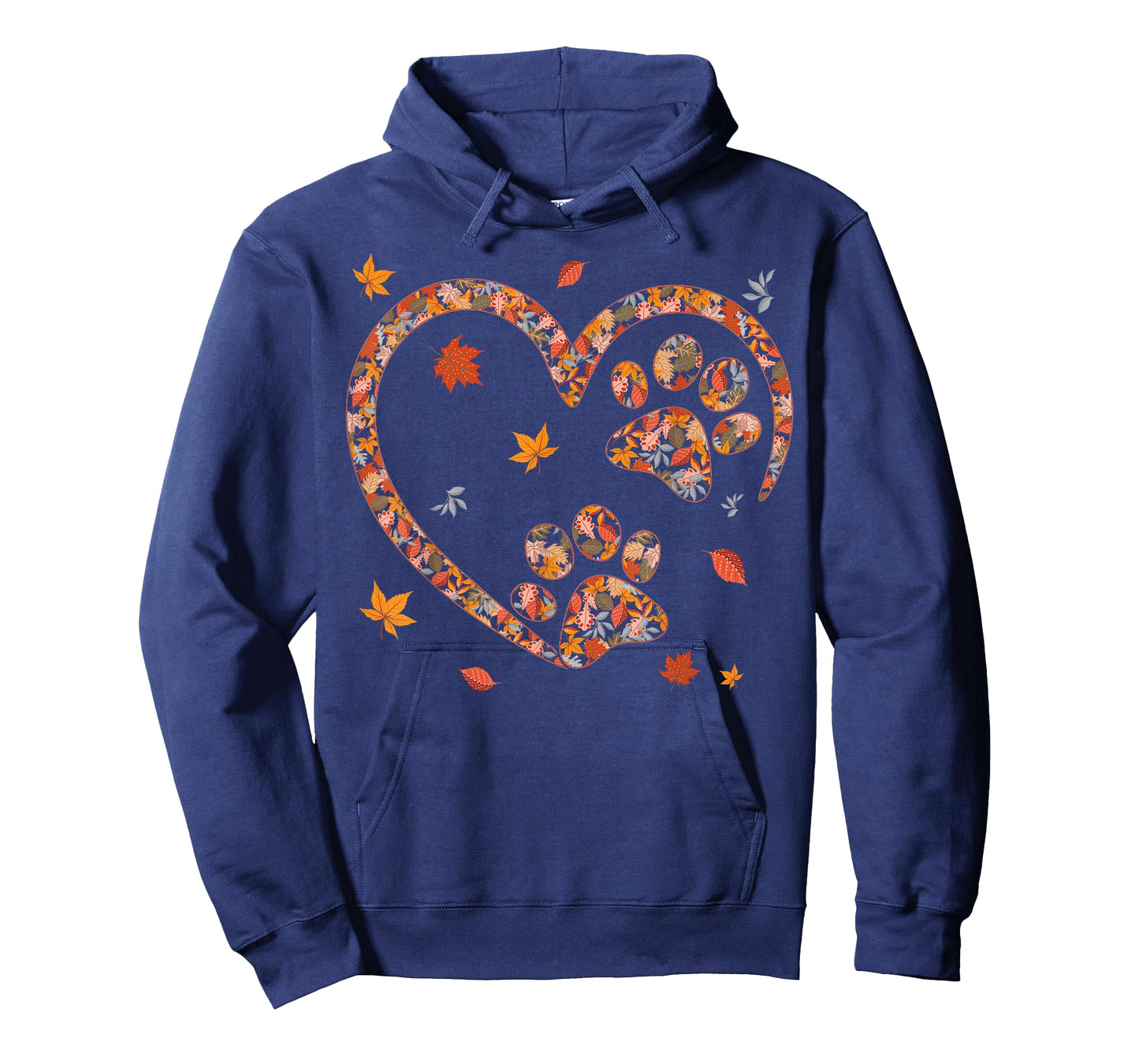 Funny Fall Leaf Cat Dog Print Autumn Vibes Thanksgiving Day T-Shirt for Men Women Girls Kids