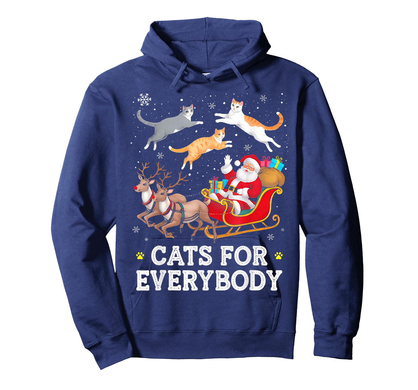 Cats for Everybody Christmas Cat Funny Xmas Women Santa T-Shirt