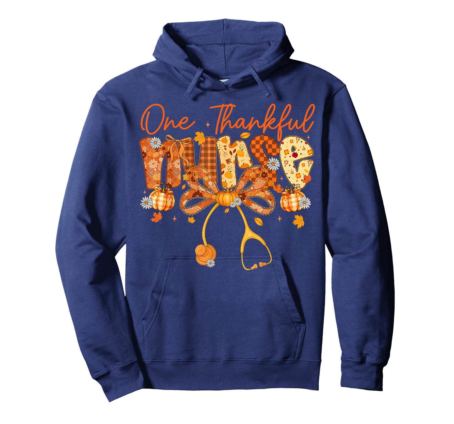 One Thankful Nurse Coquette Lace Bow Stethoscope Fall Autumn T-Shirt