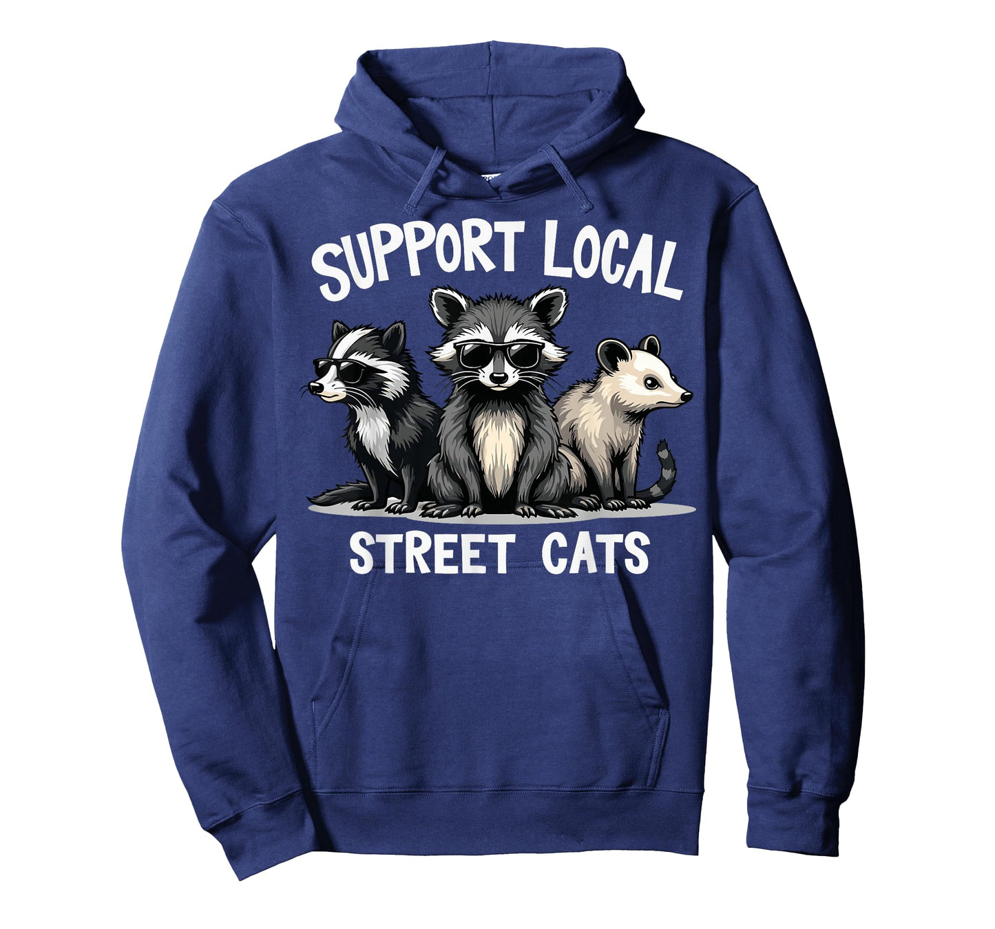 Support Local Street Cats Skunk Raccoon Opossum Funny Art T-Shirt