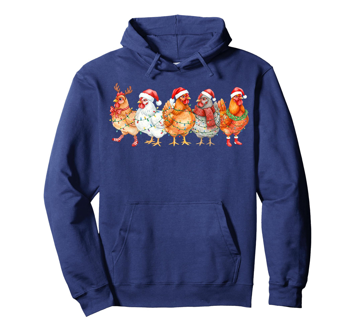 Funny Chicken Christmas Lights Farm Animal Xmas Holiday T-Shirt
