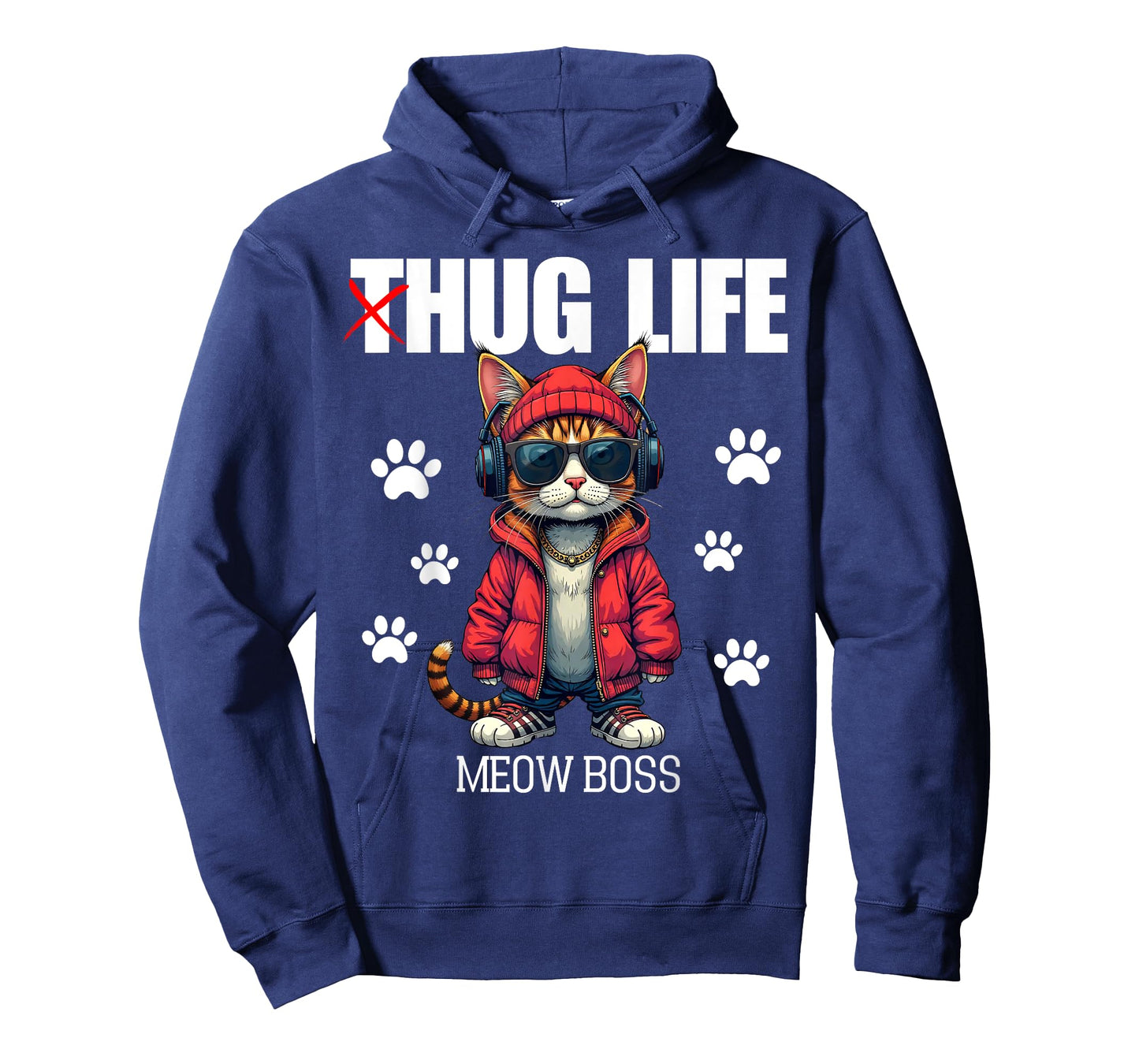 Cute Cat Hug Life Meow Boss Thug Gangster Hiphop Love Kitten T-Shirt for Men Women