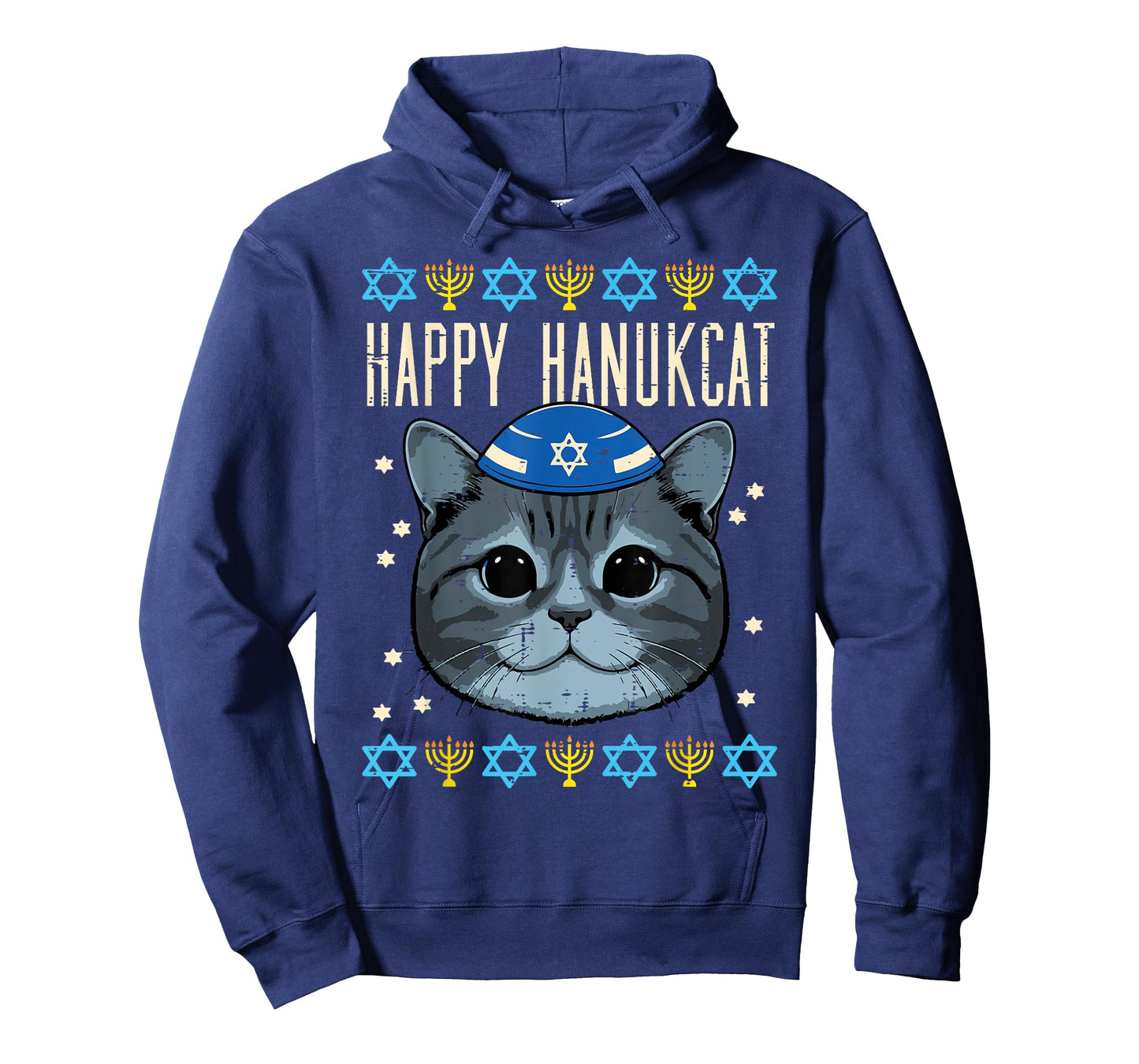 Hanukkah Cat Happy Hanukcat Ugly Chanukkah Women Men Kids T-Shirt