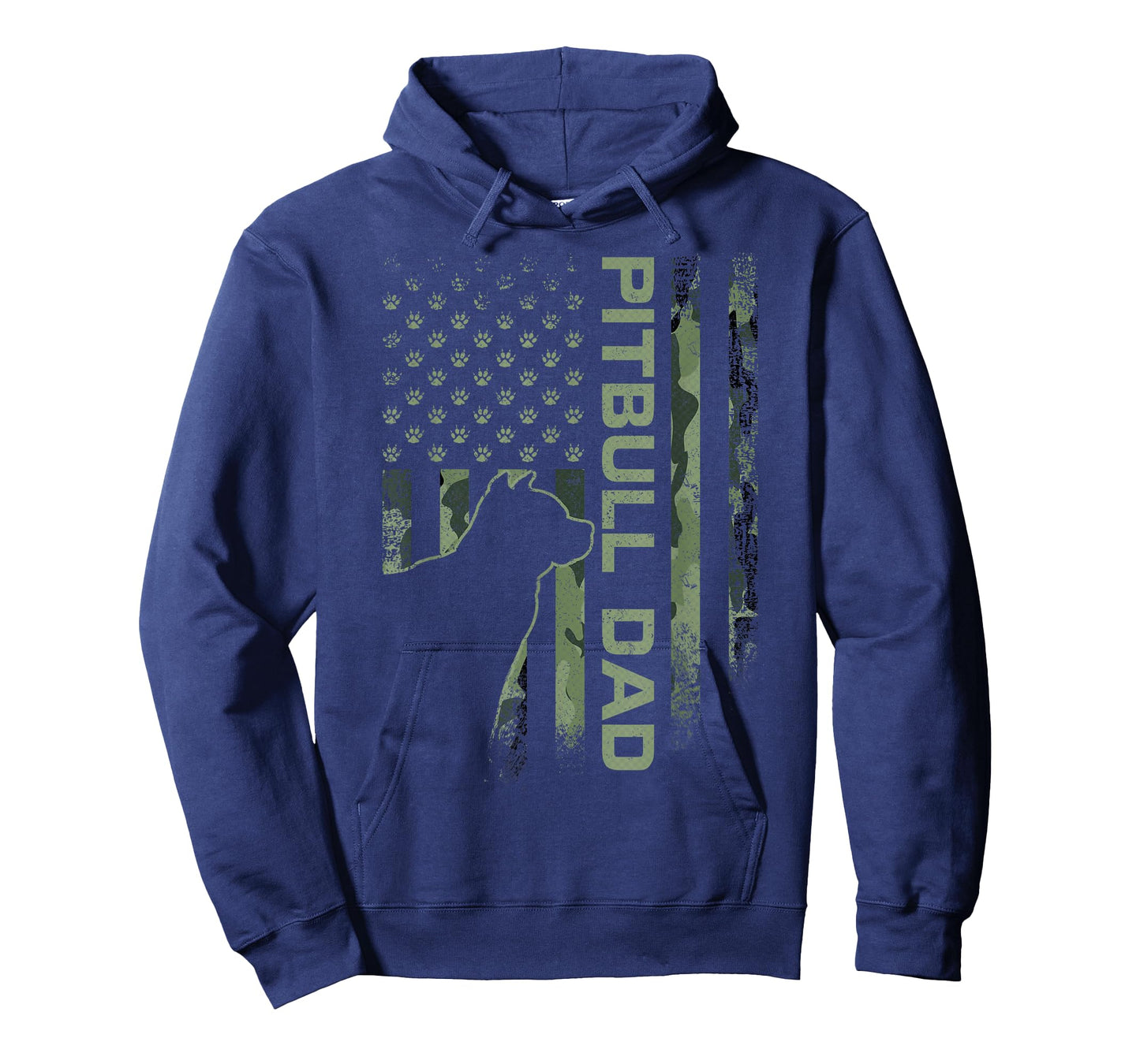 American Camo Flag Proud Pitbull Dog Dad Pittie Silhouette T-Shirt