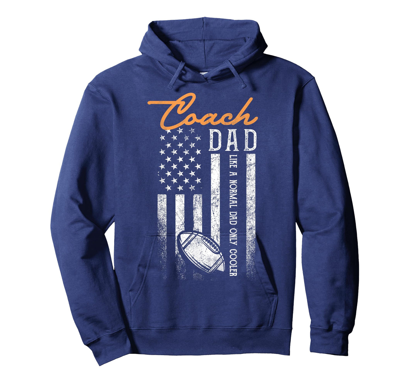 Football Coach Dad Like A Normal Dad Only Cooler USA Flag T-Shirt